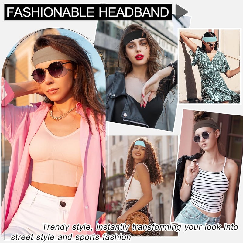 DiyJibb 10 PCS Headbands for Women - Fashion Non Slip Cotton Headbands for Women and Men Perfect for Sports and Outdoor Activities in Summer,Including Running, Yoga, Cycling, Gym Workouts - Image 4